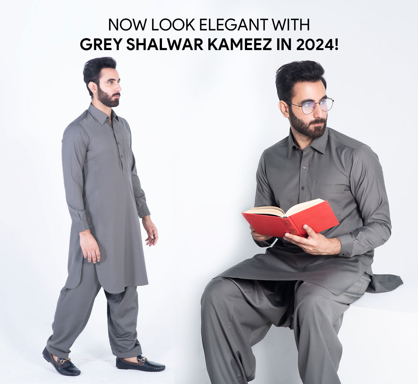 Now Look Elegant with Grey Shalwar Kameez in 2024 - Dandy Designs