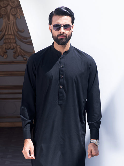 Black Wash & Wear Shalwar Kameez