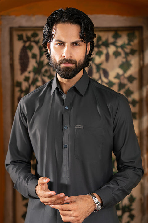Charcoal Grey Shalwar Kameez