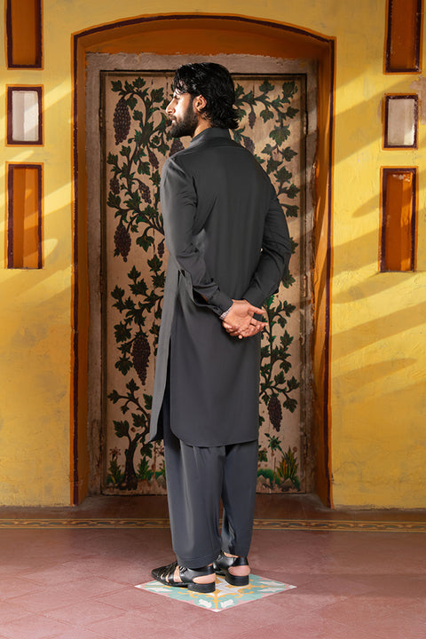 Charcoal Grey Shalwar Kameez