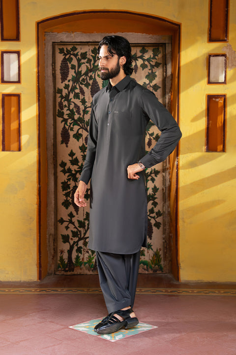 Charcoal Grey Shalwar Kameez