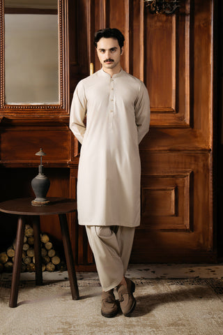Sand Beige Wash and Wear Shalwar Kameez