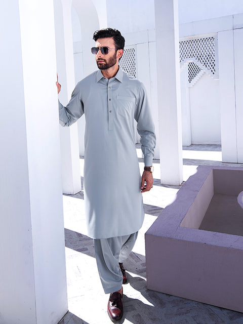 Grey Wash & Wear Shalwar Kameez