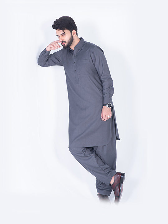 Steel Grey Shalwar Kameez
