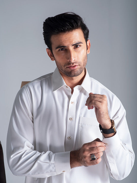 Pearl White Shalwar Kameez