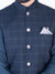 Textured Blue Check Waistcoat