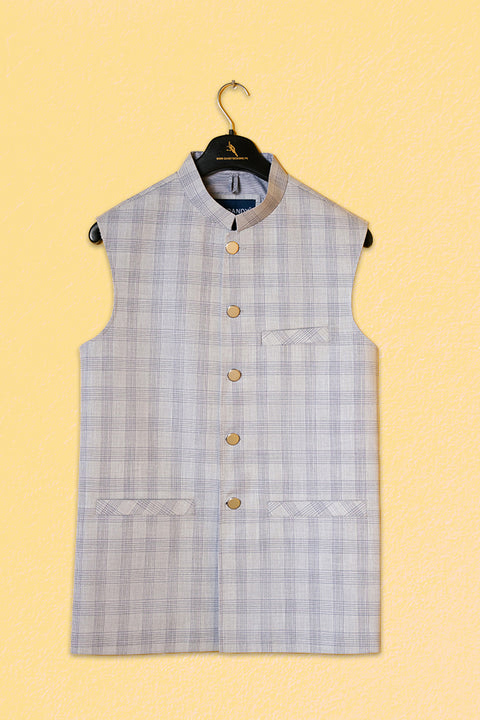 Monochrome Slate Plaid Waistcoat