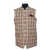Double-Stitched Brown Check Waistcoat