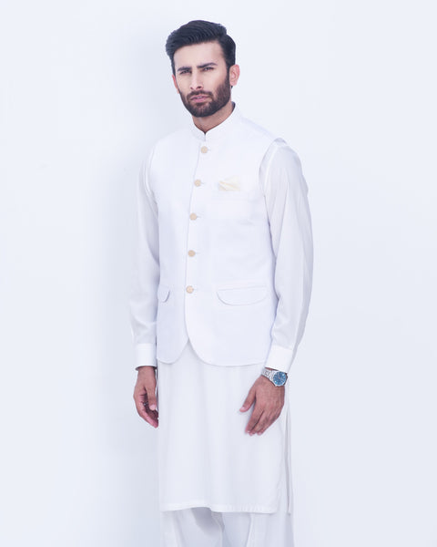 White Linen Waist Coat